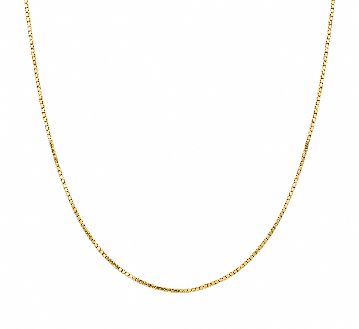 18K Yellow Gold Box Chain Necklace