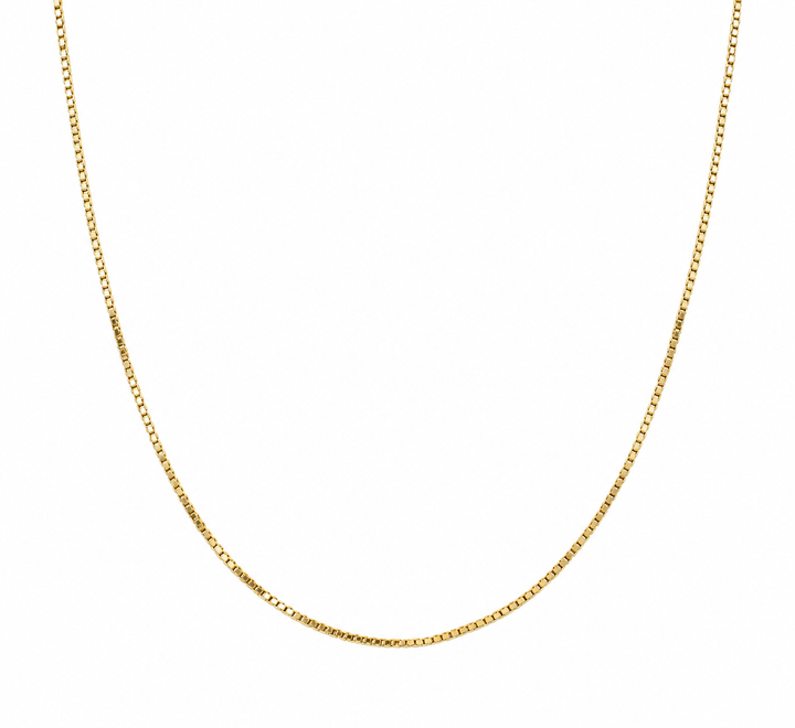18K Yellow Gold Box Chain Necklace