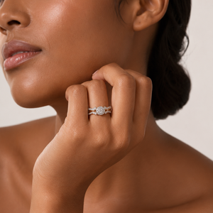 18K Rose Gold Two-Tone Diamond Cluster Criss-Cross Ring