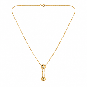 18K Yellow Gold Diamond Double-Drop Lariat Necklace