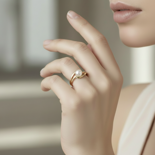 14k Yellow Gold Pearl Ring