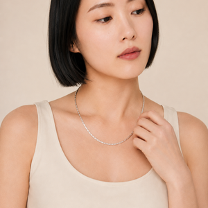 925 Sterling Silver Diamond-Cut Six-Sided Valentino Chain