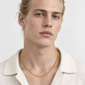 18K Yellow Gold Curb Chain Necklace