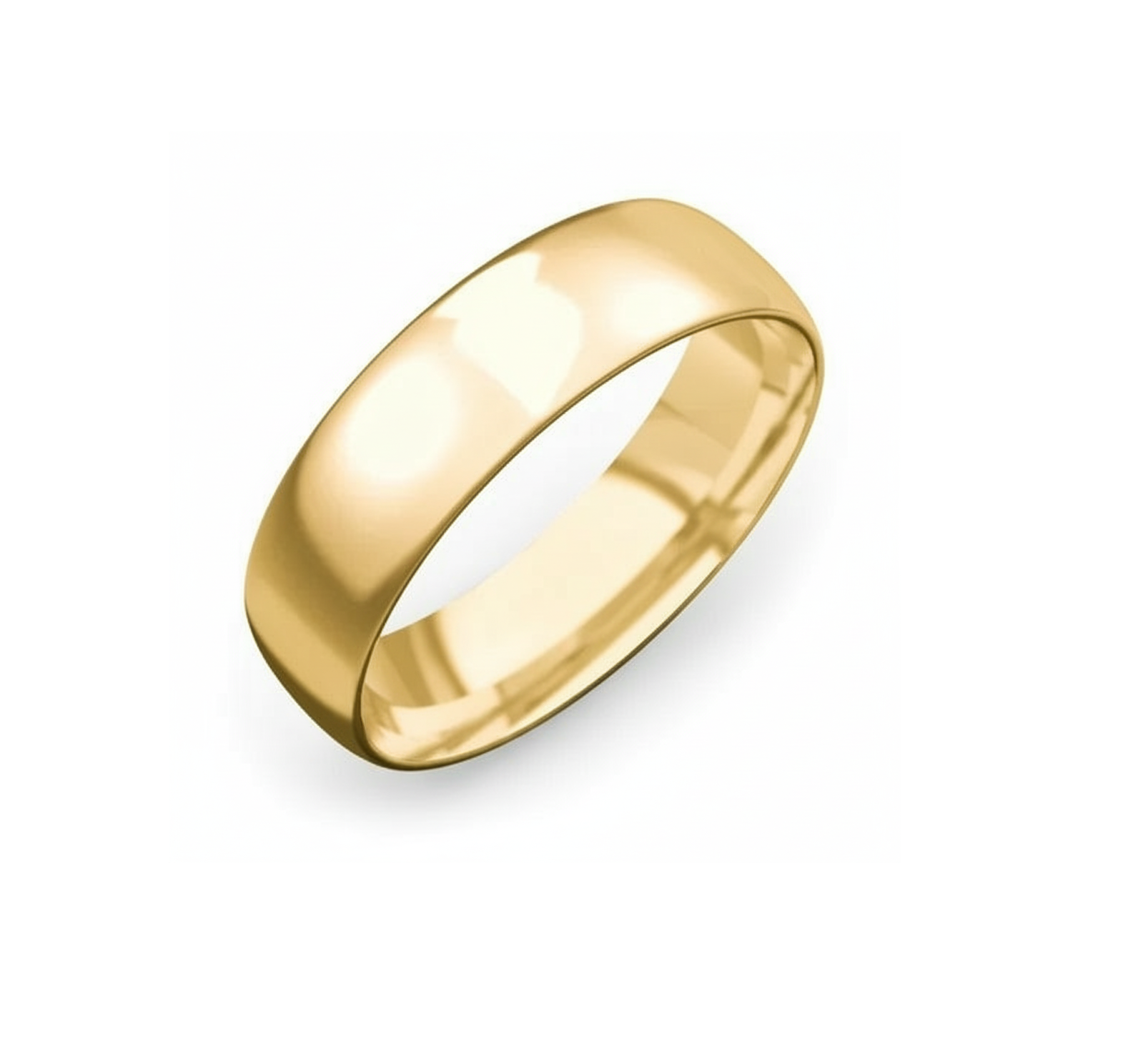 10K Yellow Gold Thick Half Dome Ring 6mm