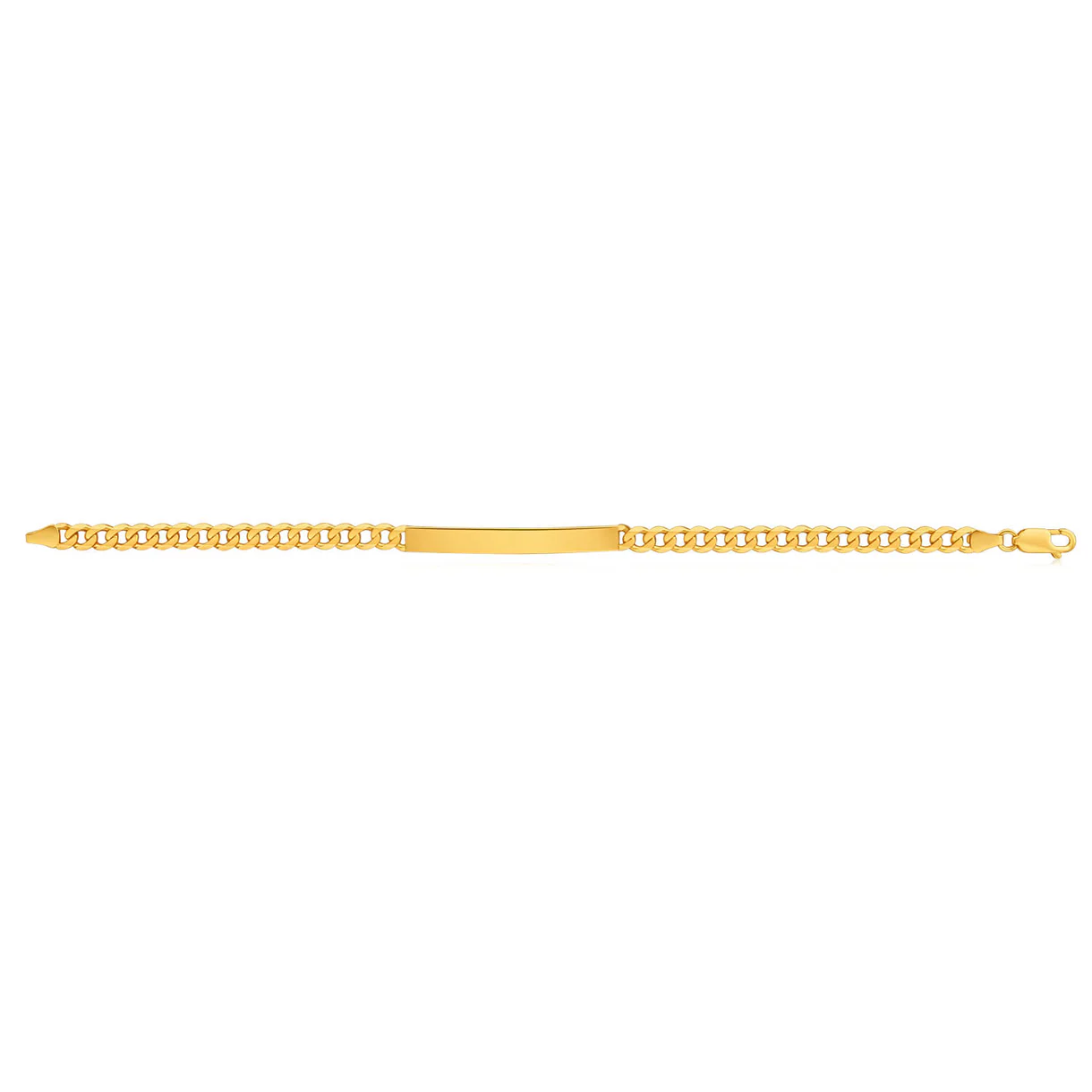 Yellow Gold Kids ID Bracelet with Curb Chain, 18k, 3.1gr. 6inch