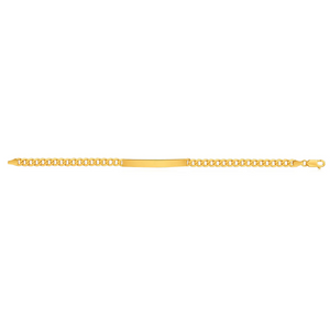 Yellow Gold Kids ID Bracelet with Curb Chain, 18k, 3.1gr. 6inch