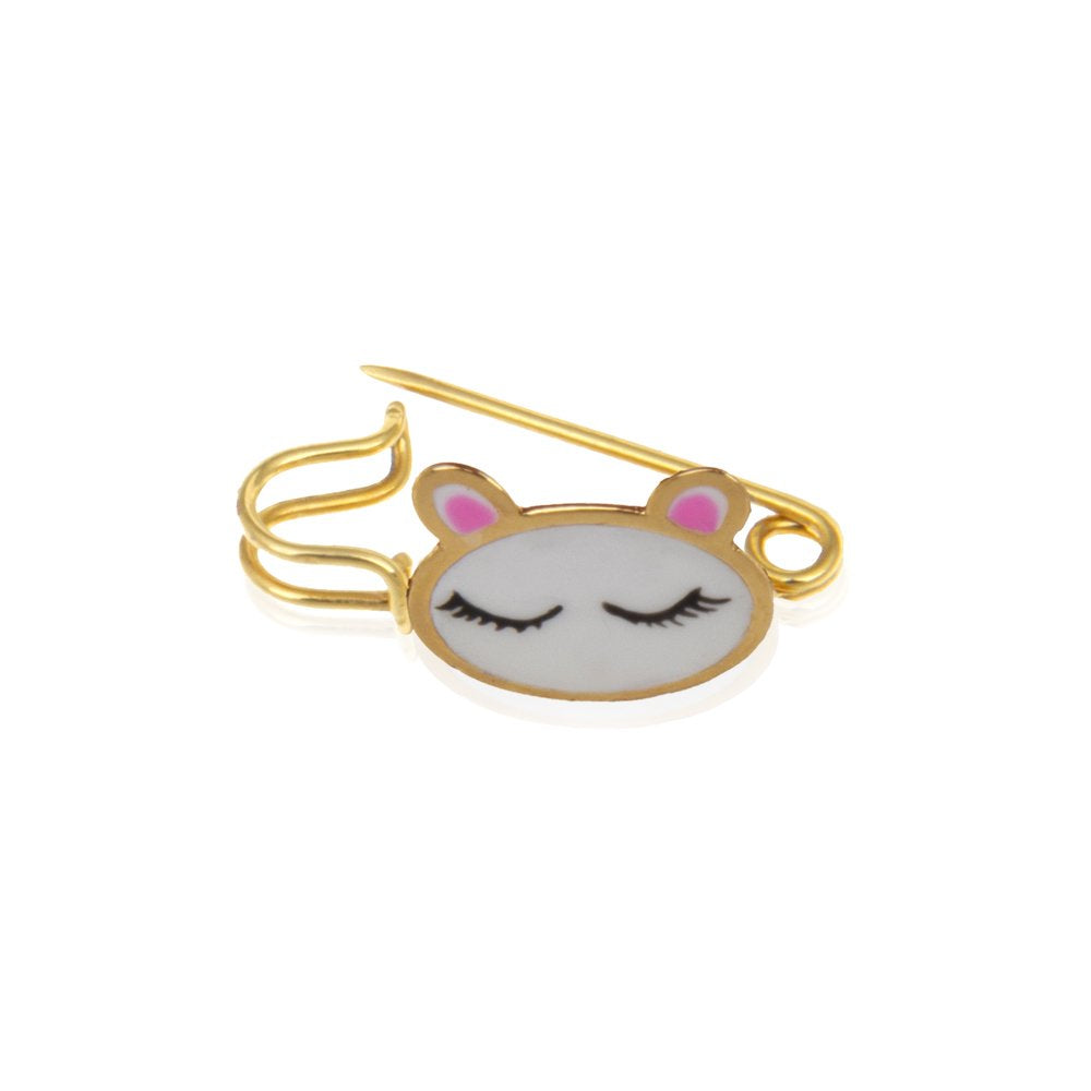 Yellow gold baby Pin setting wih Hello Kitty18k  1.7gr