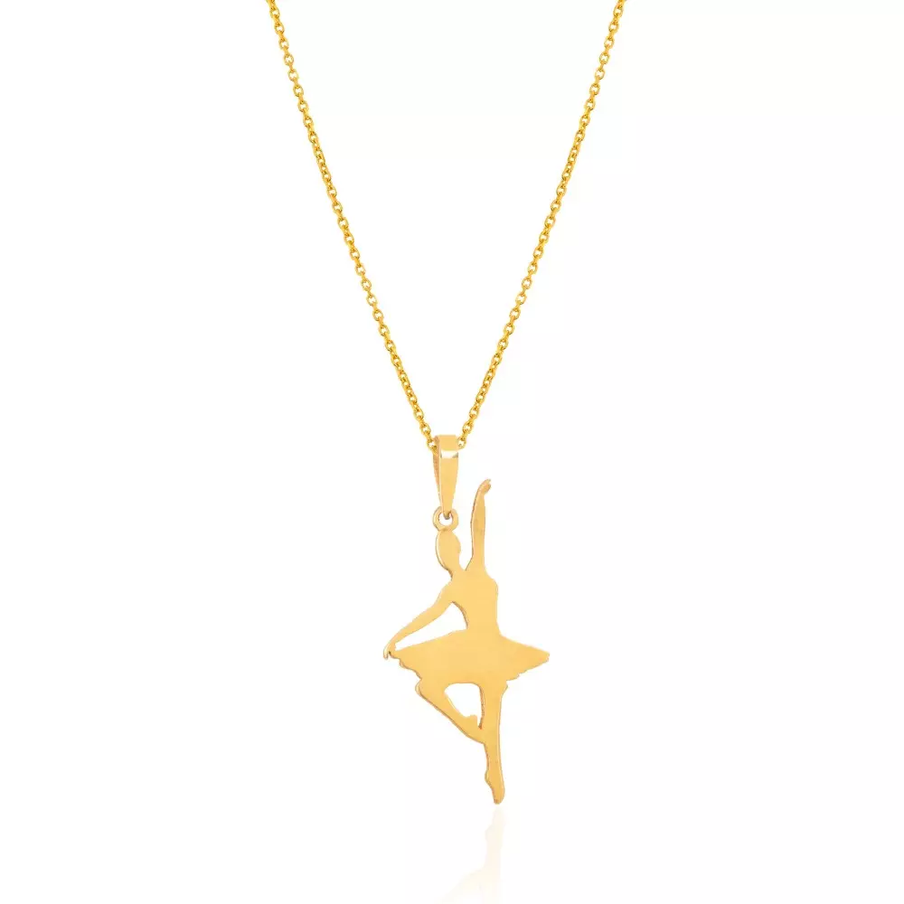 Yellow Gold Ballerina Pendent, 18k, 0.75gr