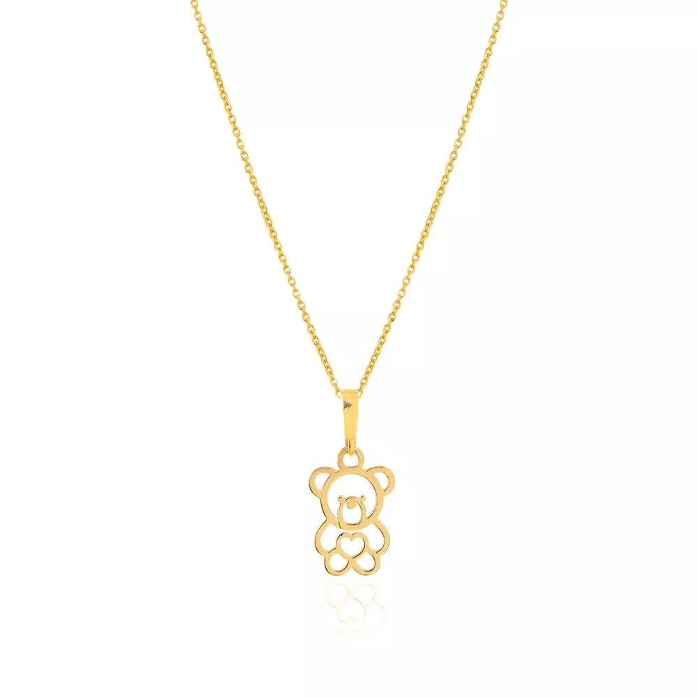 Kids Pendant Yellow Gold Bear, 18k