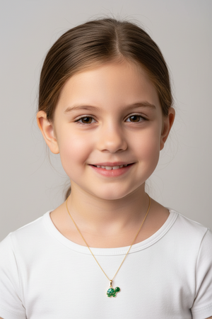 Yellow Gold Turtle Pendent with Green Enamel, 18k