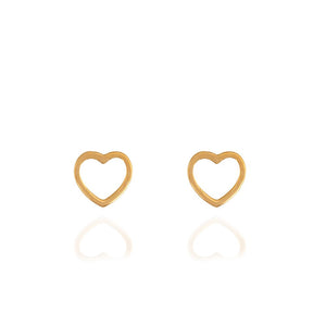 Yellow gold heart Earring, 18k