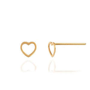 Yellow gold heart Earring, 18k