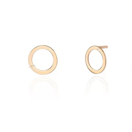 Yellow Gold Circle Stud Earrings ,10mm,  18k, 1.08gr