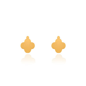 Yellow Gold Clover Stud Earring, 18k, 1.42gr
