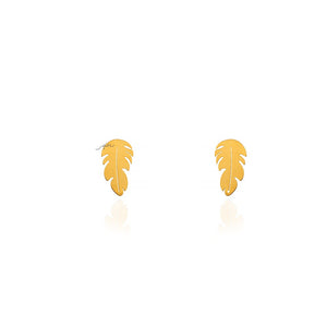 Yellow Gold Feather Earring 18k 1.41gr