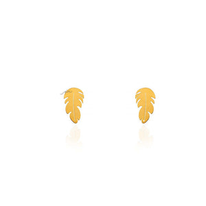 Yellow Gold Feather Earring 18k 1.41gr