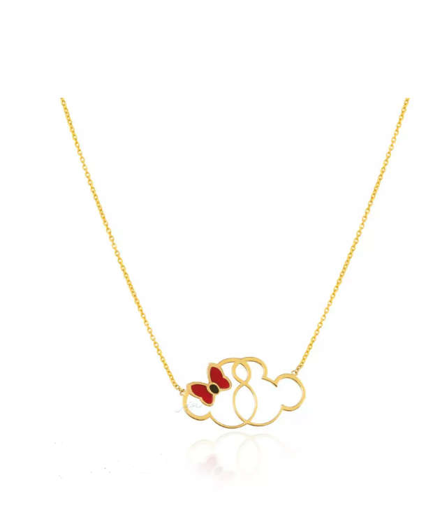 Yellow Gold Micky & Mini Necklace 18 K 1.66 gr