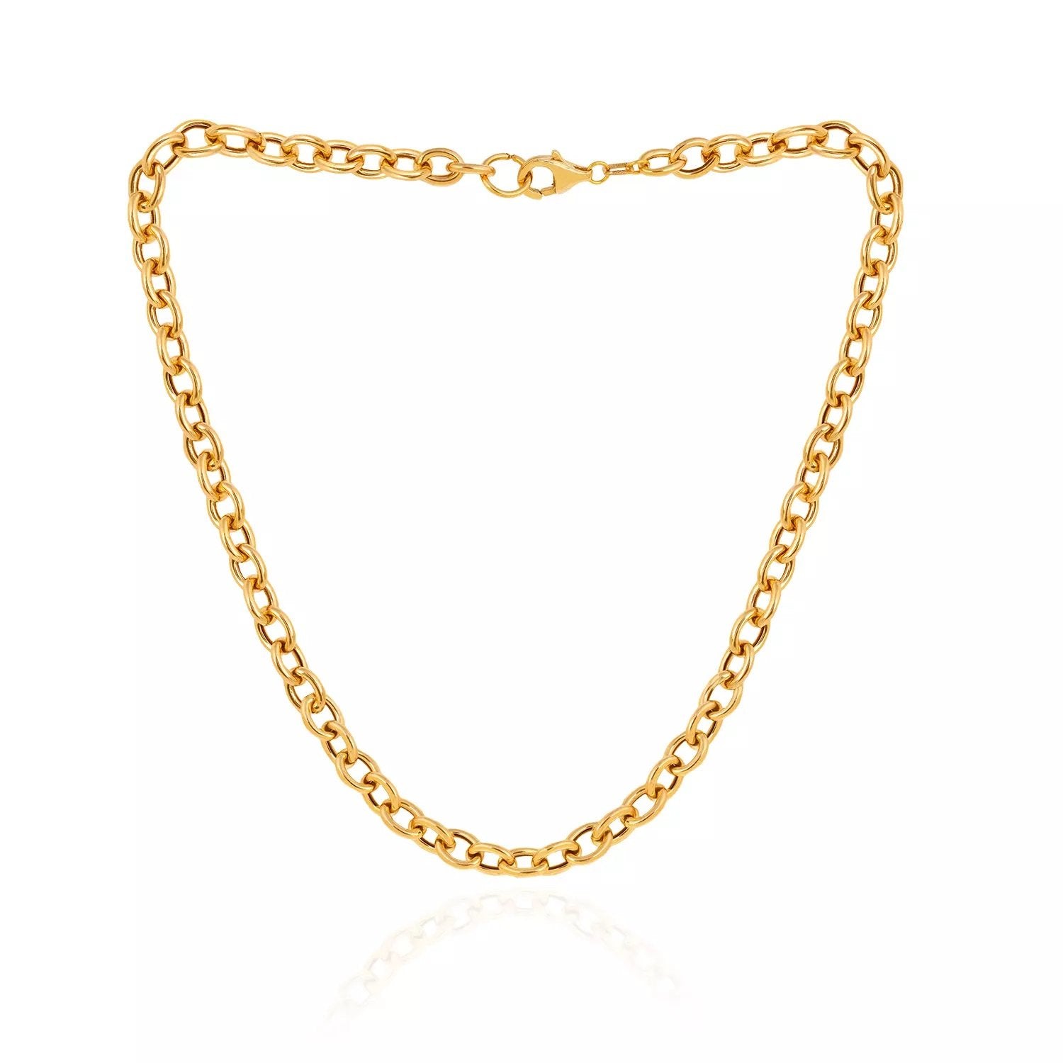 Yellow Gold Oval Links Chain. 18k 19.9gr 24"