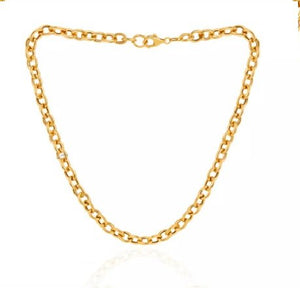 Yellow Gold Oval Links Chain. 18k 18.5gr 22