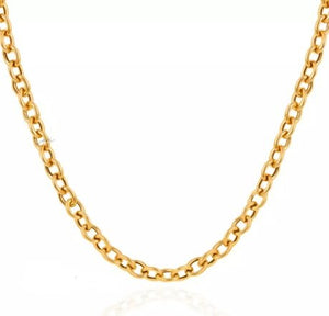 Yellow Gold Oval Links Chain. 18k 18.5gr 22
