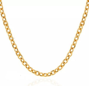 Yellow Gold Oval Links Chain. 18k 18.5gr 22