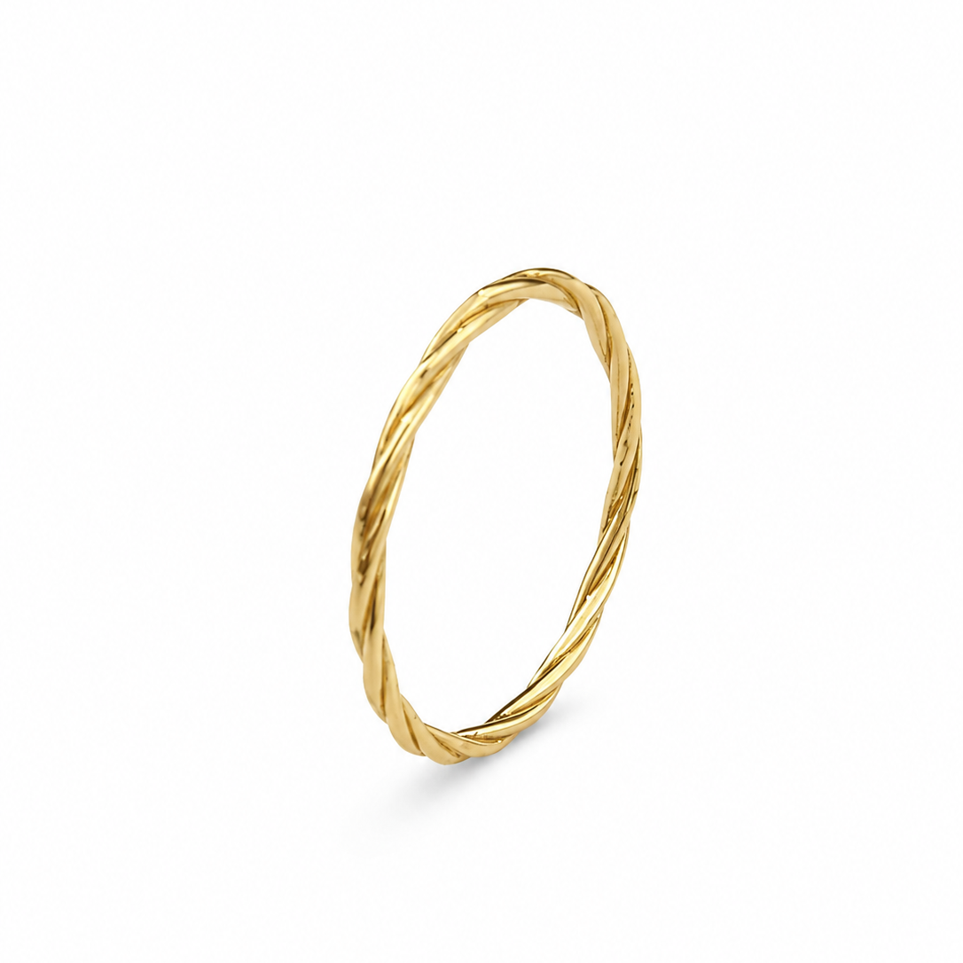 18k Yellow Gold Stackable Ring rope style