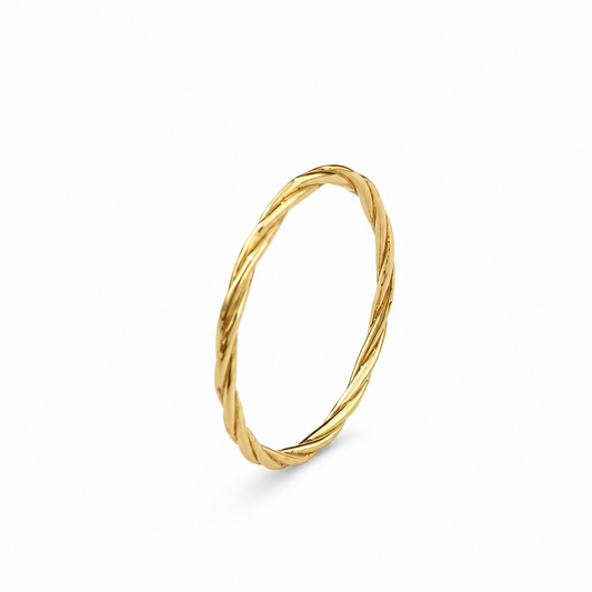 18k Yellow Gold Stackable Ring rope style