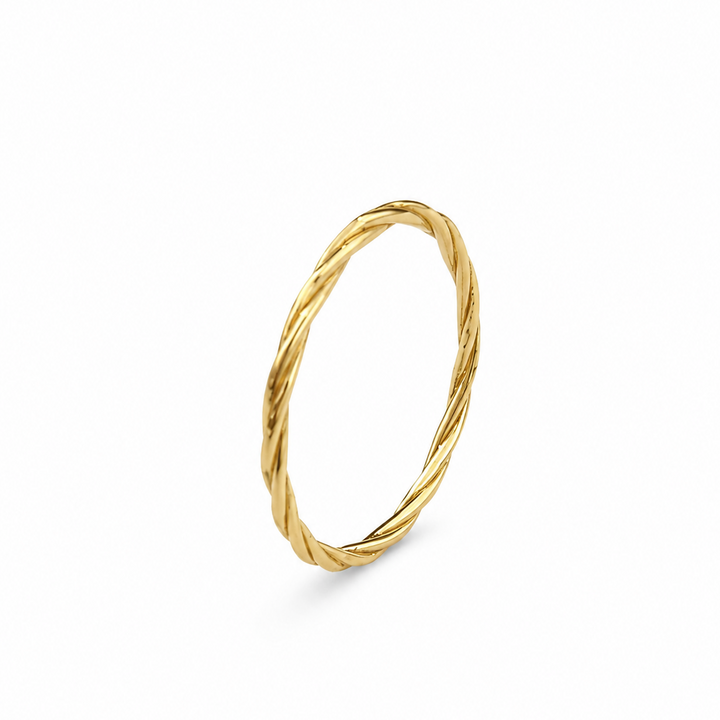 18k Yellow Gold Stackable Ring rope style