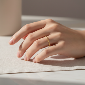 18k Yellow Gold Stackable Ring rope style