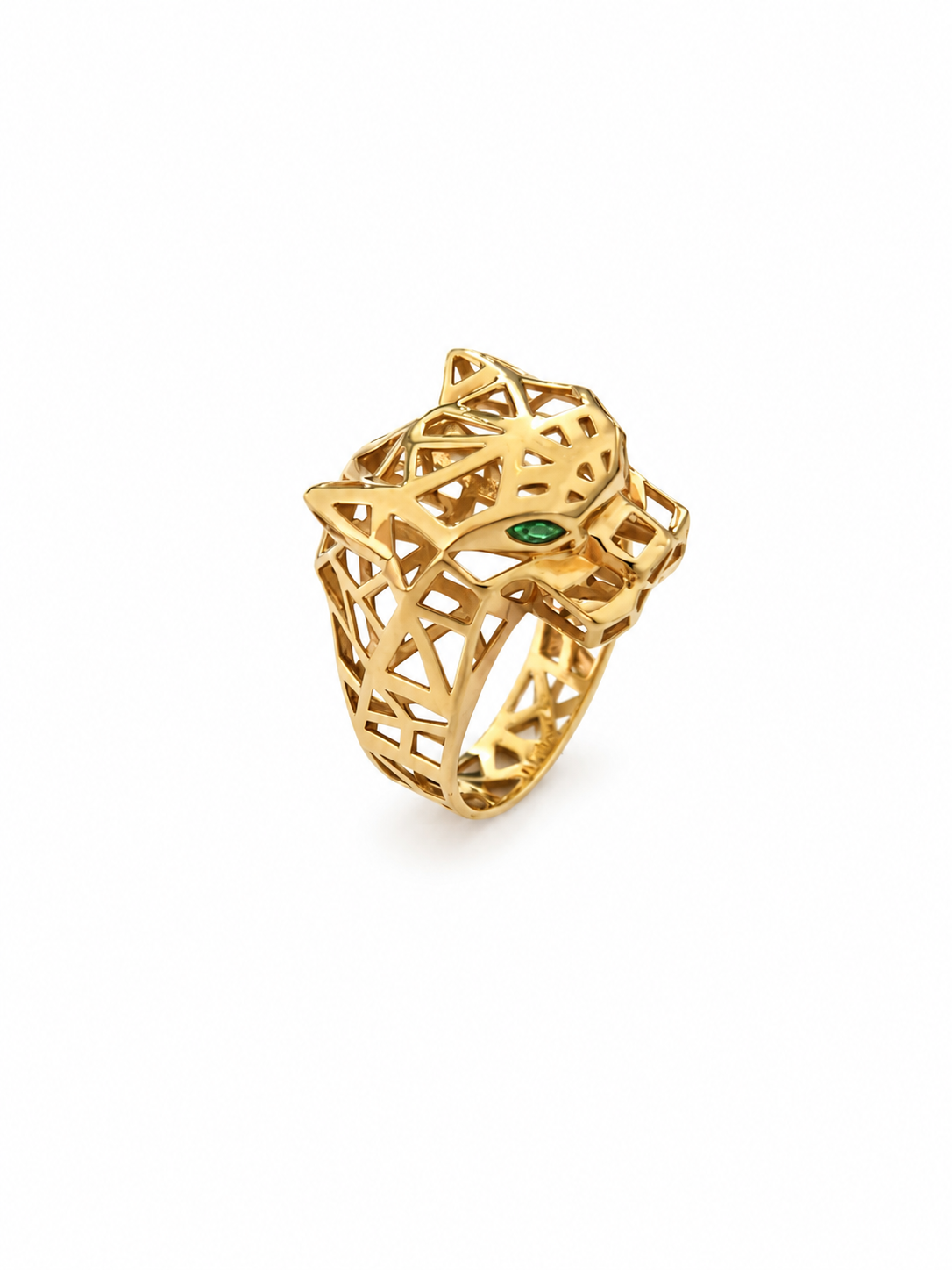 18k Yellow Gold Panther Head Ring