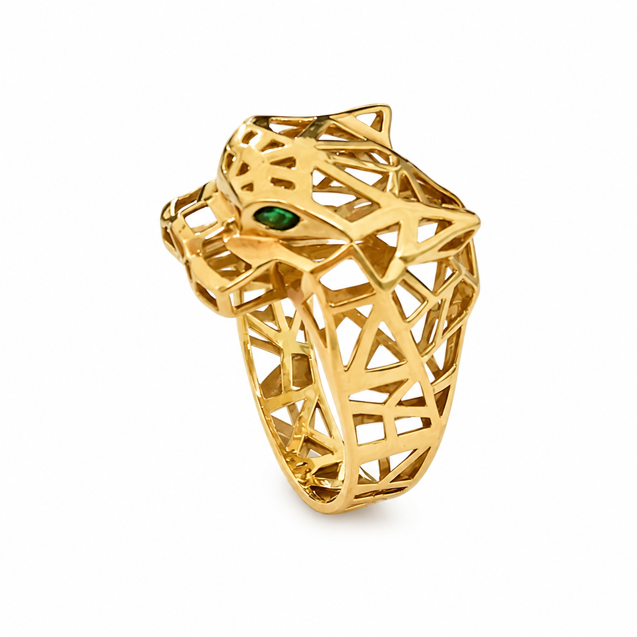 18k Yellow Gold Panther Head Ring