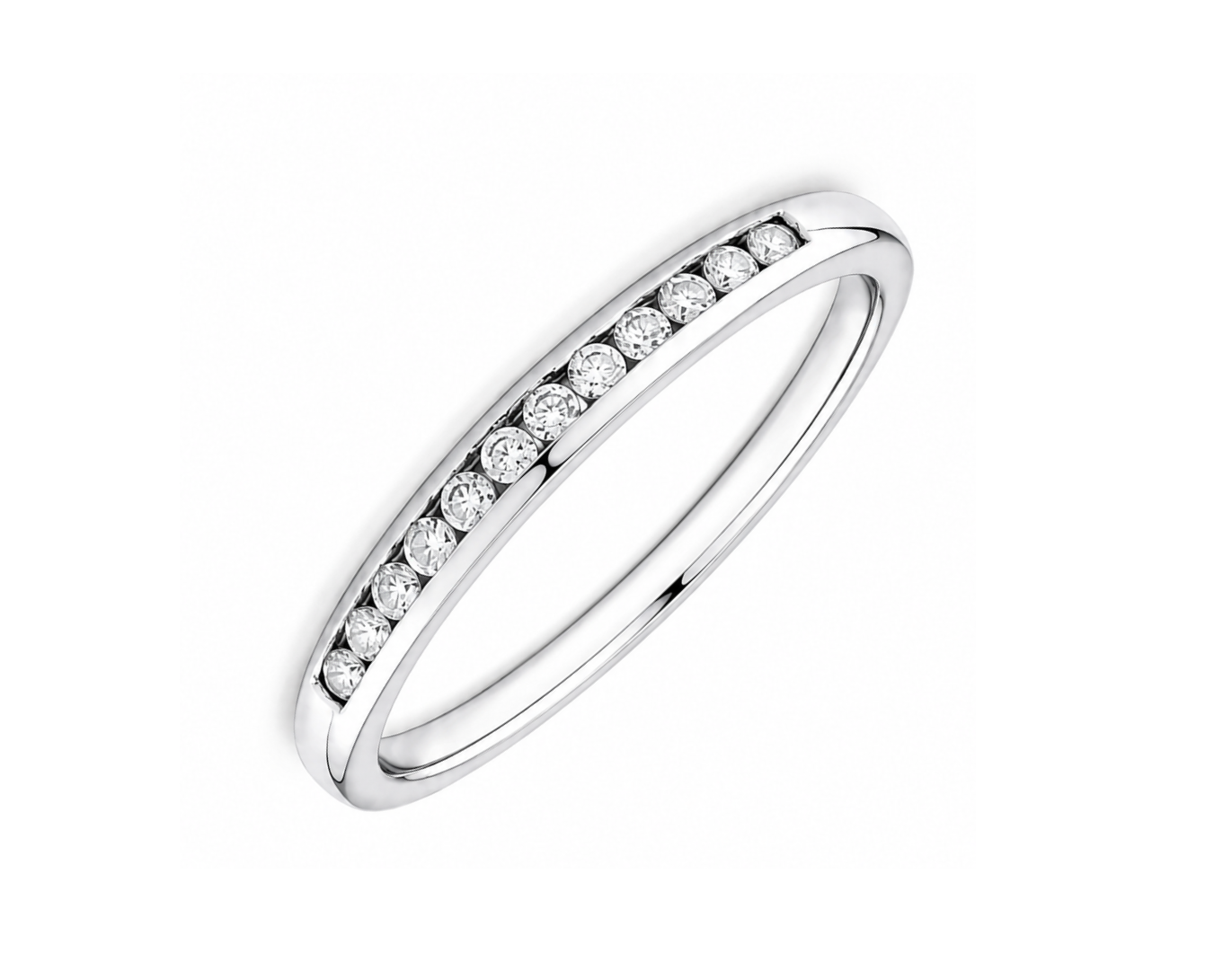 10K White Gold Channel Setting Diamond Band