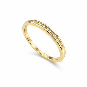 10K Yellow Gold Diamond Band, TDW: 0.05ct