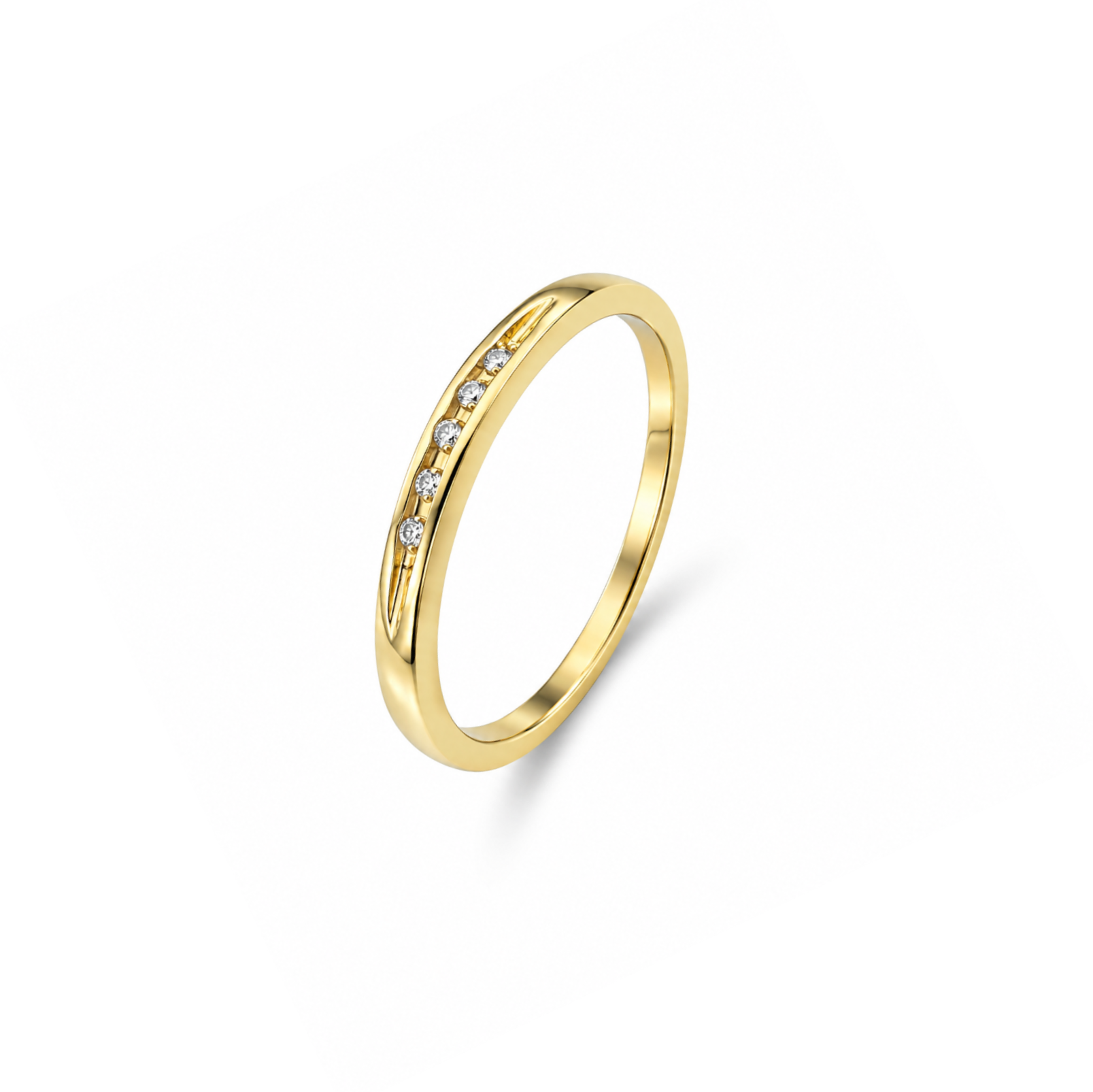 10K Yellow Gold Diamond Band, TDW: 0.05ct