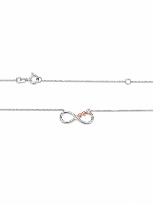 14k White Gold Infinity Necklace with Fire and Ice Canadian Diamond