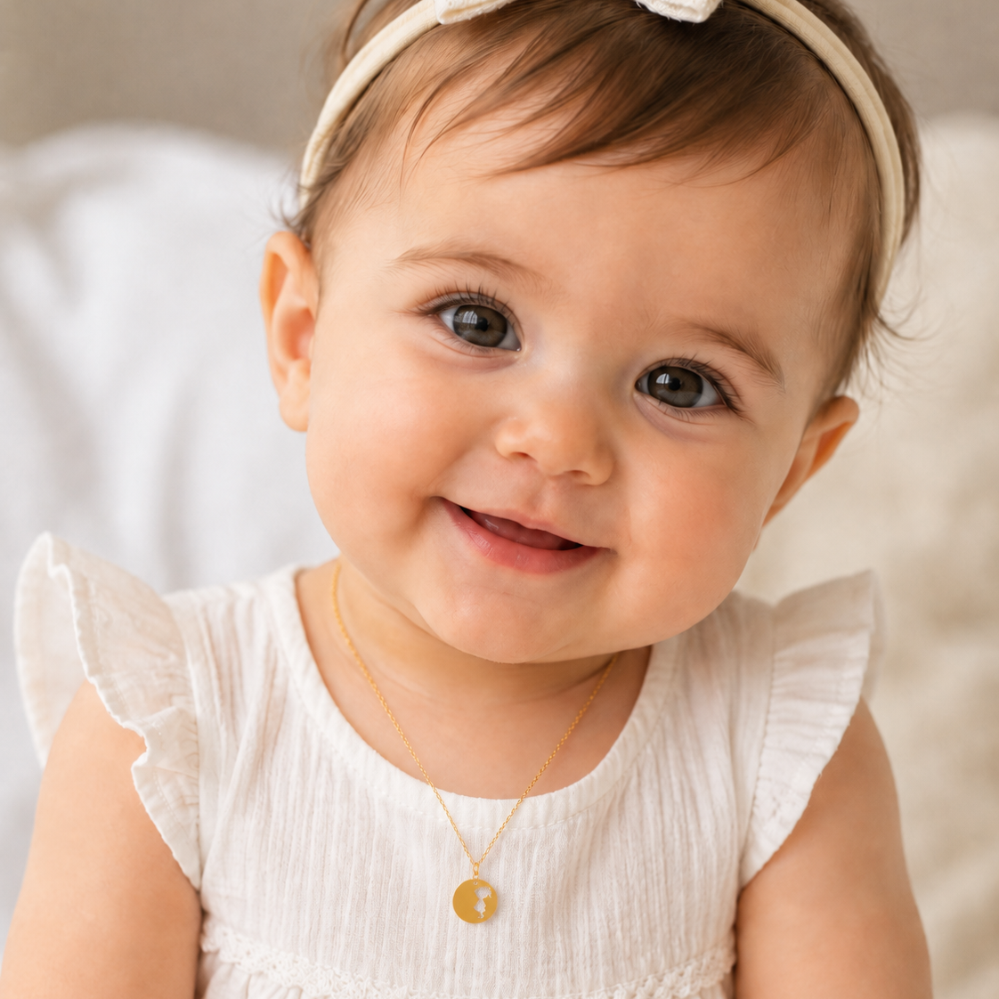 18K Yellow Gold baby Girl Necklace 2.55gr