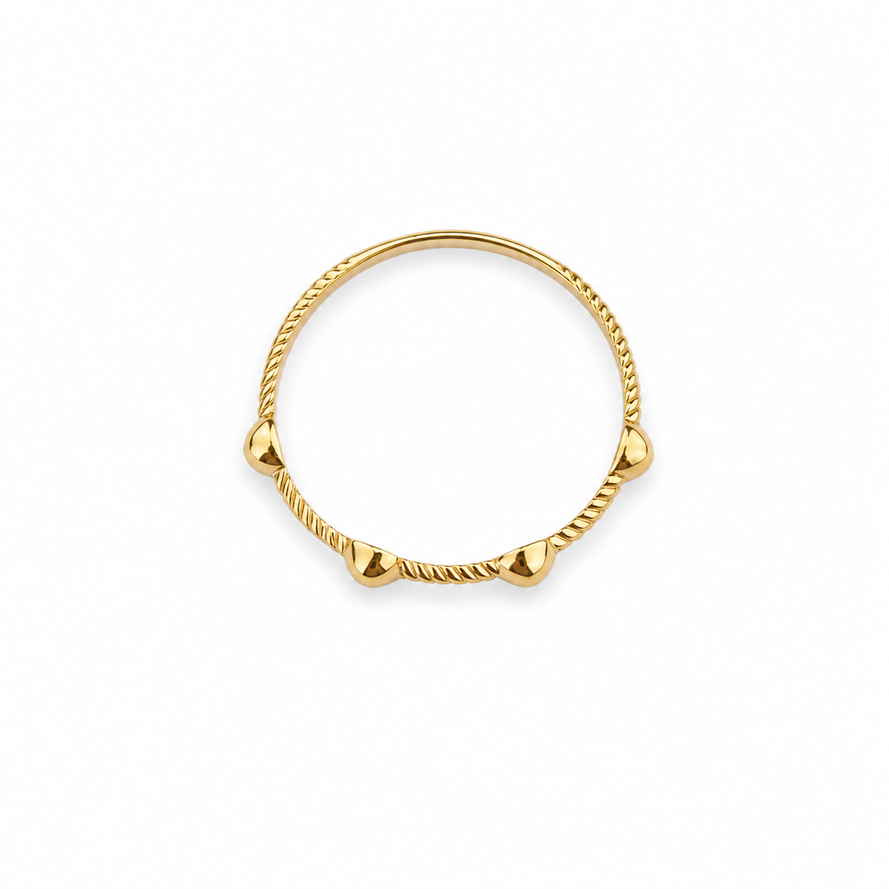 18k Yellow Gold Ring with Four Balls on setting