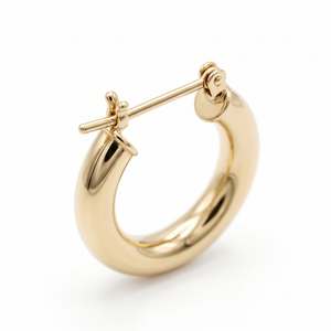18K Yellow Gold Tube Hoop Earrings