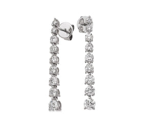 10K White Gold Drop Diamond Earrings. TDW:0.70ct G SI