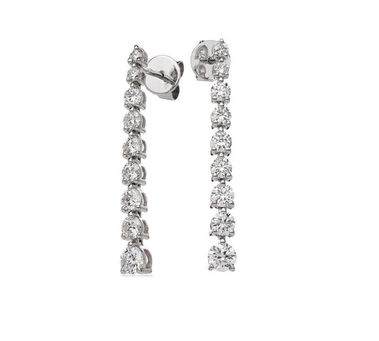 10K White Gold Drop Diamond Earrings. TDW:0.70ct G SI