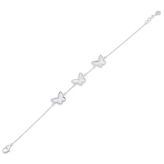 Sterling Silver Diamond Butterfly Bracelet