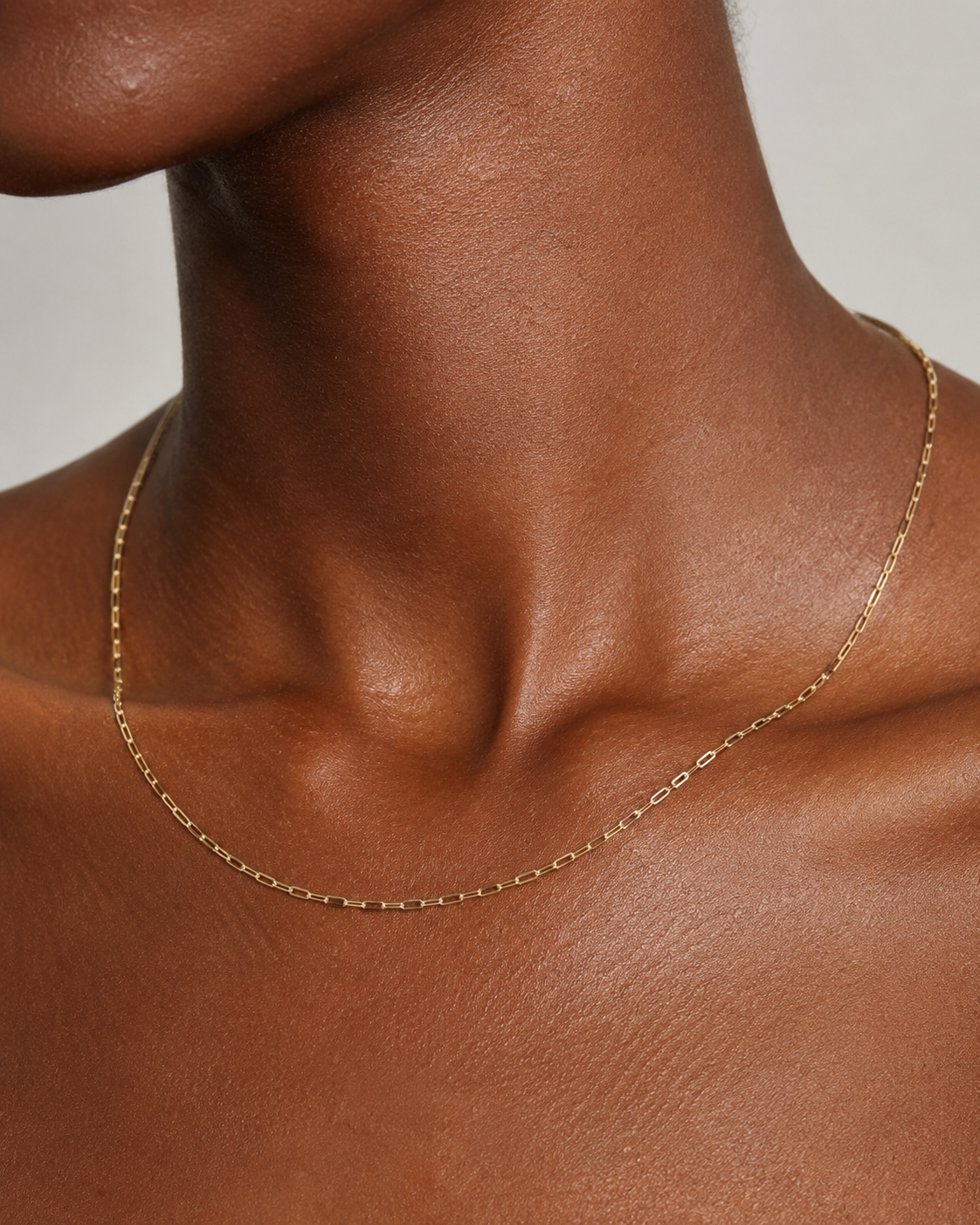 18K Yellow Gold Paperclip Chain Necklace 22" 2mm