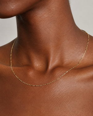 18K Yellow Gold Paperclip Chain Necklace 22" 2mm