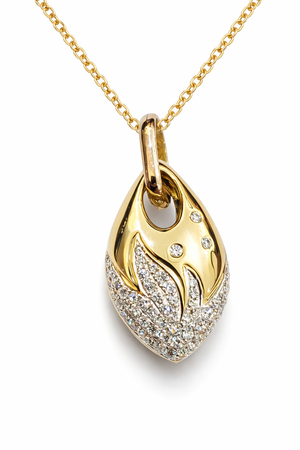 Aurora Teardrop Diamond Pendant. 14k, TDW: 0.53ct