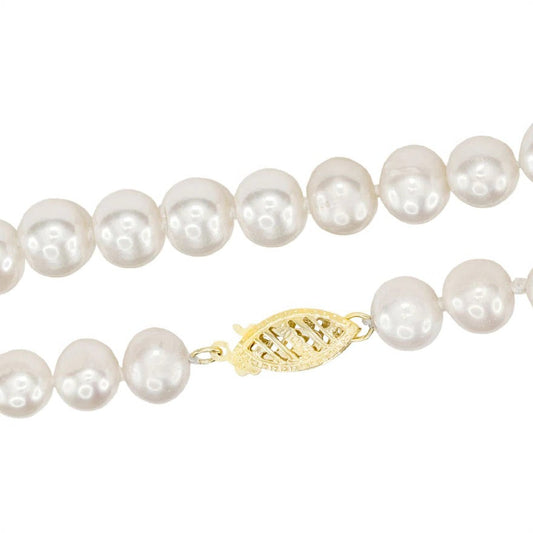 Freshwater Pearl Necklace with 14k Gold Clasp, 16 Inches