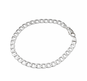 White Gold Solid Cuban Curb Bracelet. 18k, 11.8gr, Thickness: 5.9mm, L: 8 1/2