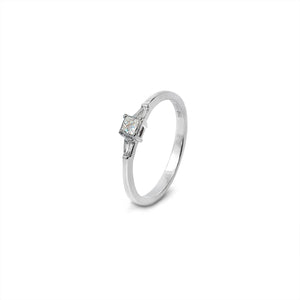 18K White Gold Three Diamond Ring
