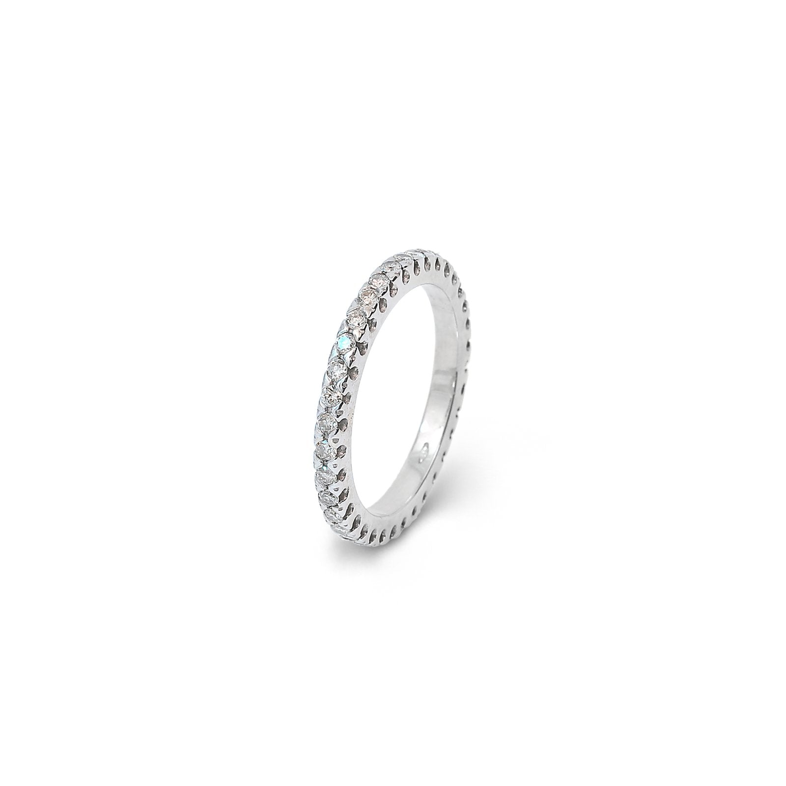 White Gold Eternity Band with 40 Round Cut Diamonds TCW:0.4ct SI G-H 18k 2.5gr