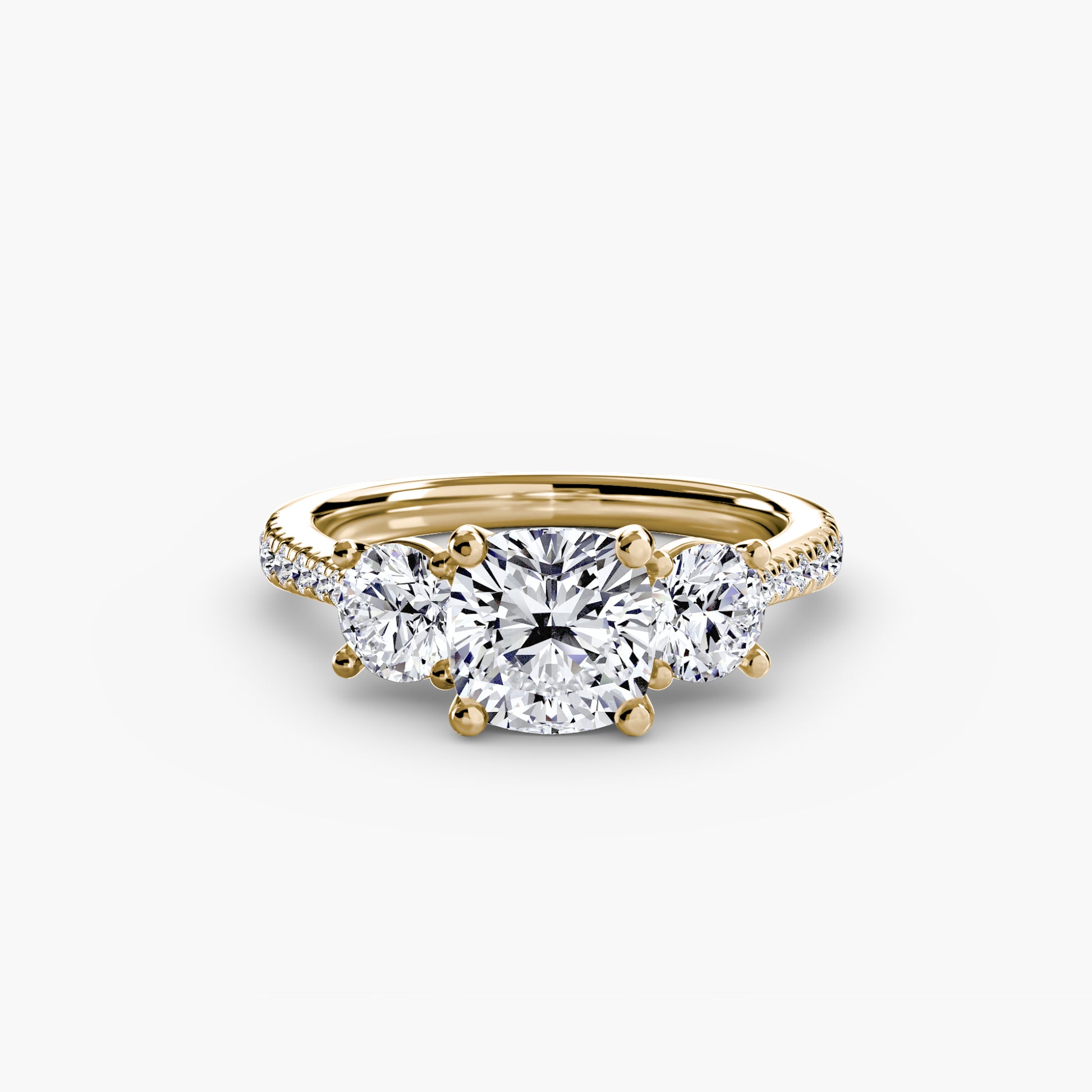 Three – Stone with Pavé Band