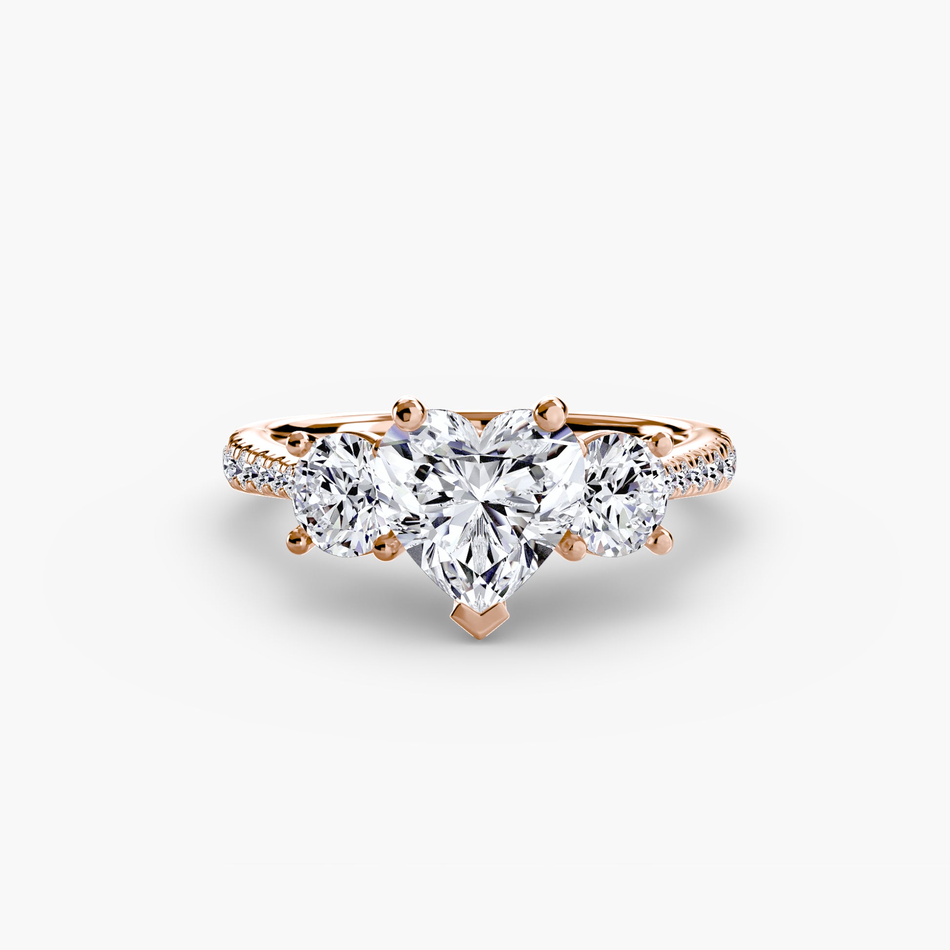 Three – Stone with Pavé Band